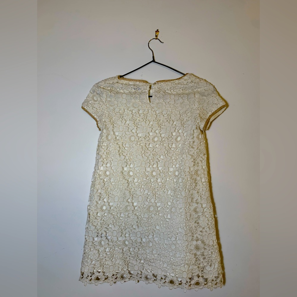 Mayoral Offwhite Gold Floral Dress made in Spain